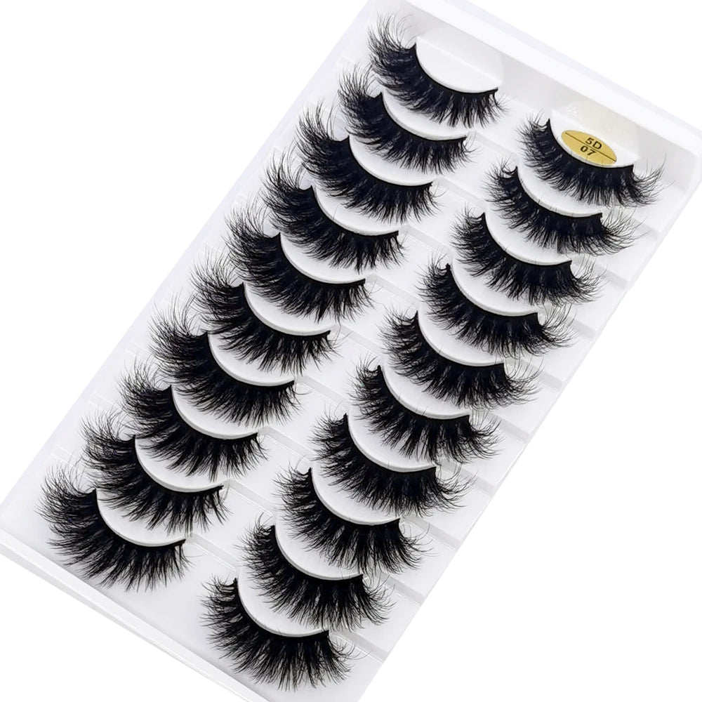 10 Pairs 3D Mink False Eyelashes Natural/Thick Eye Lashes  Fluffy Makeup Russian eyelahses Beauty Extension Reusable eyelashes