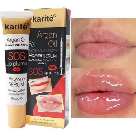 Plumping Lip Gloss - Transparent Makeup for Moisturizing, Repairing, Reducing Lip Fine Lines. Oil to Brighten and Enhance Lip Serum Cosmetics.