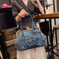 Large Capacity Handheld New Fashion Commuter Denim Inlaid Diamond Versatile One Shoulder Crossbody Women's Bag