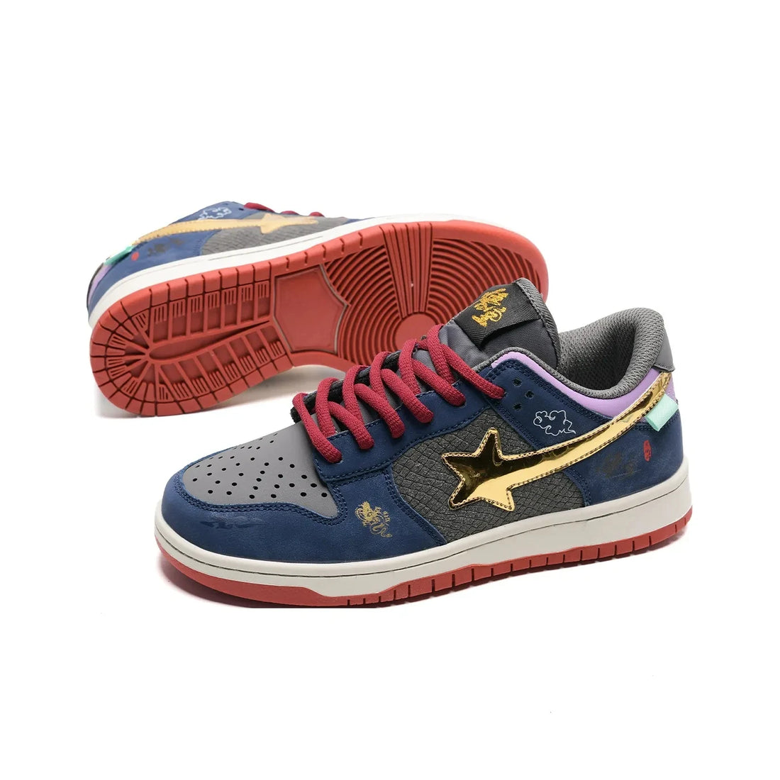 Unisex Retro Y2K Star Sneakers – Punk Streetwear, Skateboard, Tennis & Casual Shoes for Men & Women