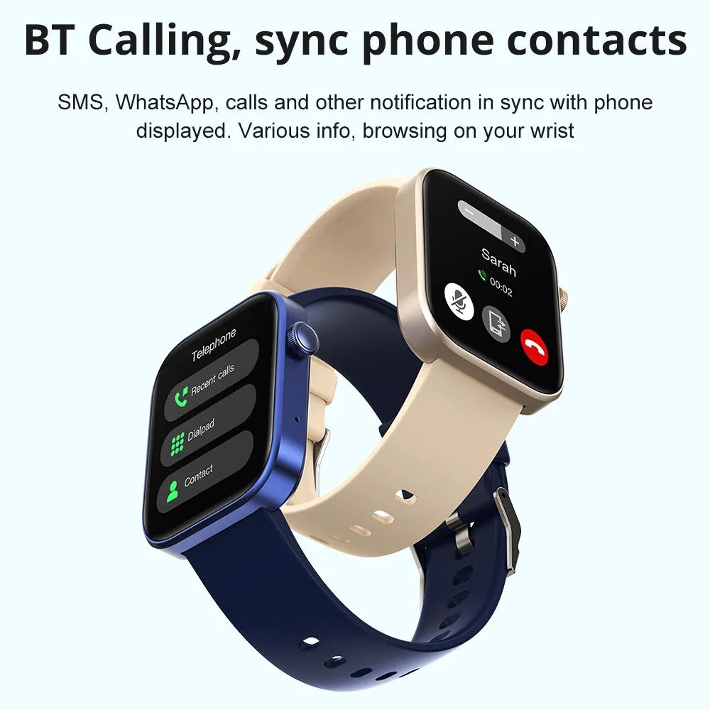 Voice Calling Smartwatch - Health Monitoring, IP68 Waterproof, Smart Notifications, Voice Assistant for Men and Women