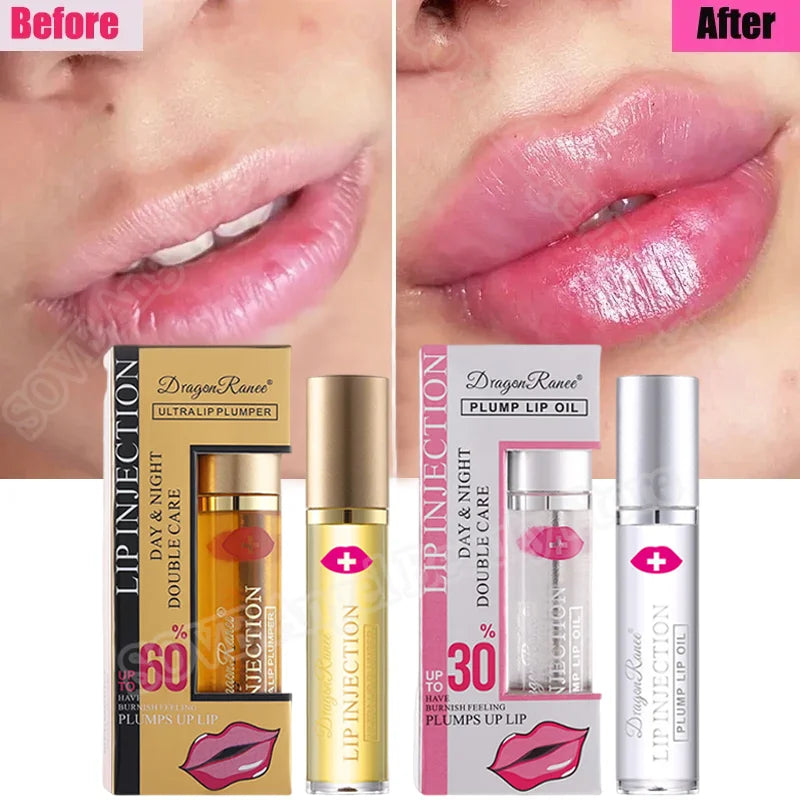 Instant Lip Enhancer Plumper Oil: Extreme Volumizing Lip Gloss Serum for Nourishment, Anti-Wrinkle Moisturization, and Sexy Lip Care Cosmetics