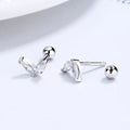 2PC Stainless Steel Little Huggies Hoop Earrings for Women: Tiny Crystal Zirconia Pendant Cartilage Earrings, Piercing Jewelry