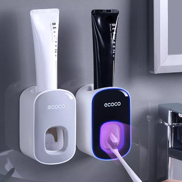 Automatic Toothpaste Dispenser Squeezers: Toothpaste, Tooth Dust-proof Toothbrush Holder, Wall Mount Stand.