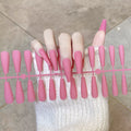 24 Tips/Set Matte Super Long Coffin False Nails - Artificial Fingernails for Nail Beauty, Finger Manicure.