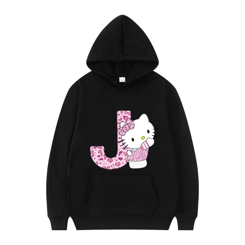 Women's Black Hello Kitty Hoodie - Long Sleeve Cartoon Sanrio Kawaii Gift for Birthday