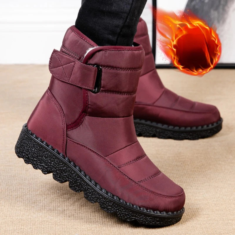 Women's Non-Slip Waterproof Winter Snow Boots – Warm Cotton Padded Platform Ankle Boots, Botas De Mujer