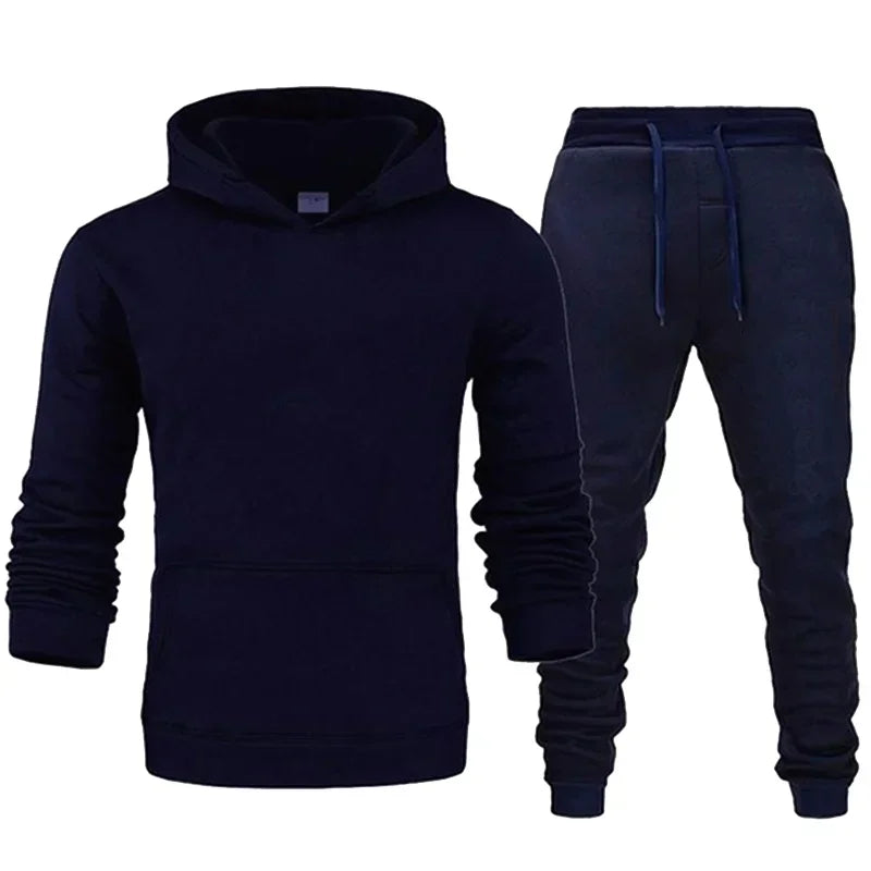 Basic Men’s/Women’s 2-Piece Sweatshirt & Hoodie Set - Gym Fitness Joggers Tracksuit