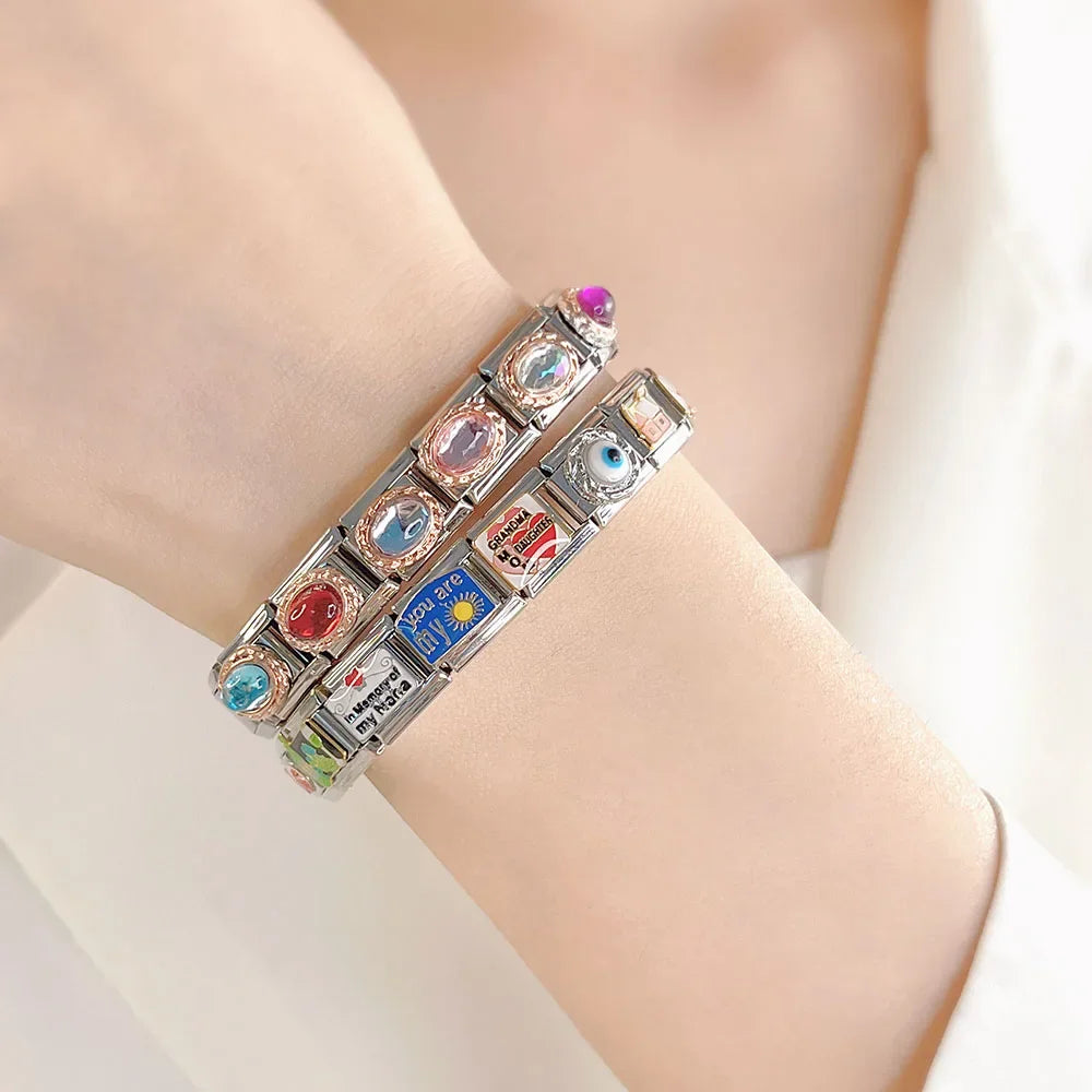 New Fashion "Friend Daddy's Angel" Charm Italian Links Fit 9mm Bracelet: Stainless Steel Jewelry