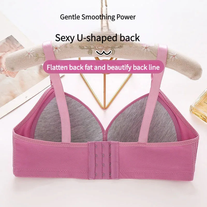 New Adjustable Push-Up Bra for Middle-Aged & Elderly Women - Large Size, Full Cup, No Steel Ring, Sexy Back Fit