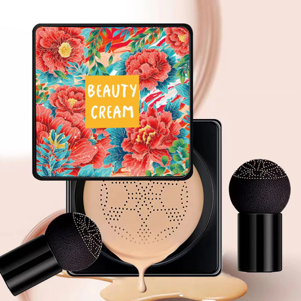 Mushroom Head Air Cushion CC Cream: Foundation Cream for Face, Makeup Concealer Cushion for Face Cosmetics, Make Up Cushion Compact.