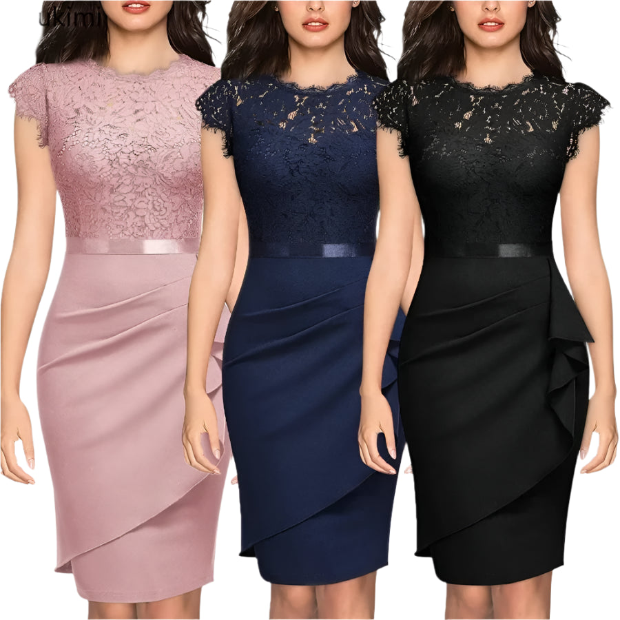 Women’s Elegant Lace Bodycon Dress – Sexy Evening, Wedding, Party, Office, and Birthday Fashion – Stylish Club Vestidos for Women