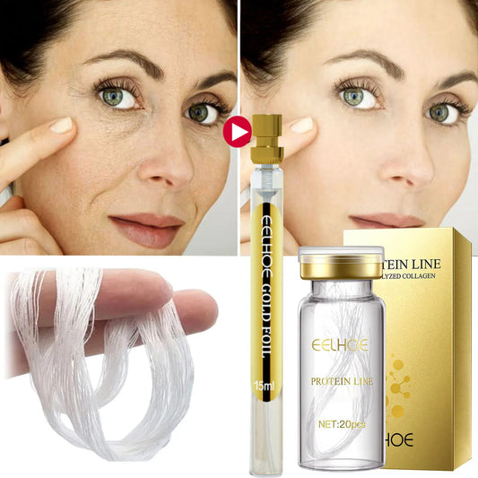 Instant Lifting Collagen Protein Thread Set for Wrinkle Removal, Facial Filler, Absorbable V Face Thread, Silk Firming for Anti-aging Care