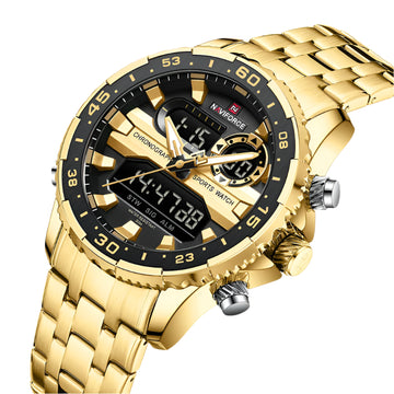 Black, Gold, or Silver Men's Luxury Sport Watch - Fashion Quartz Waterproof Stainless Steel Strap