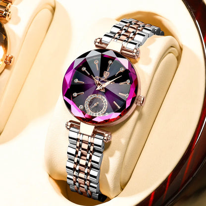 POEDAGAR Luxury Women's Wristwatch: Elegant, Waterproof, Stainless Steel, Diamond Quartz Dress Watch for Ladies