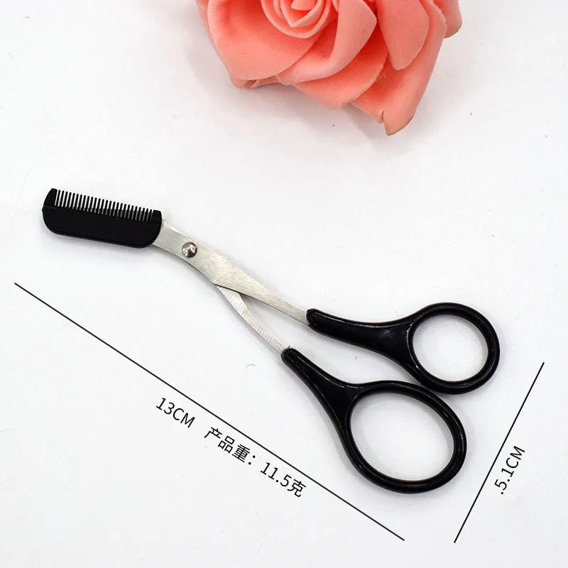 Eyebrow Trimmer Scissors for Women / Eyebrow Scissors with Comb / Stainless Steel Makeup Tools / Beauty Scissors