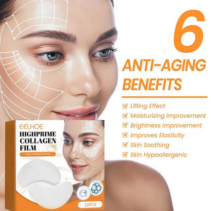 Collagen Soluble Patches Film - Anti-Wrinkles, Remove Dark Circles, Nourish Mask, Moisturizing, Lift, Firming Skin, Eyes Care.