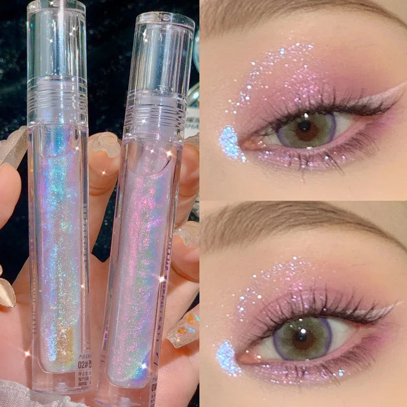 Diamond Glitter Liquid Eyeshadow Highlighter - Lying Silkworm, Shiny, Brightening Makeup. Waterproof and Long-Lasting Women's Beauty Tools.