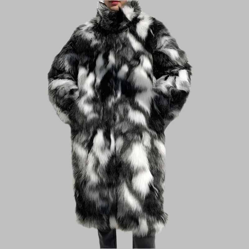 Men's Autumn Winter Thick Fur Coat - Casual Long Maxi Parka | Warm Loose Streetwear Windbreaker Jacket