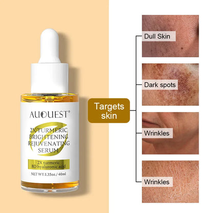 Dark Spot Serum with Hyaluronic Acid, Whitening Vitamin C, Face Serum with Turmeric, Collagen for Facial Skin Care Beauty.