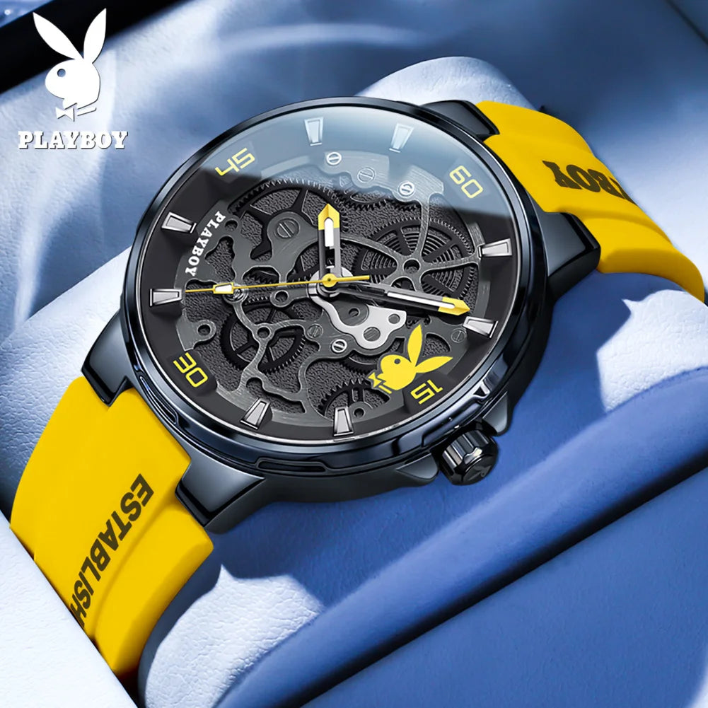 Men's Sports Quartz Watch – Waterproof Luxury Silicone Strap Wristwatch, Fashion Top Brand Timepiece