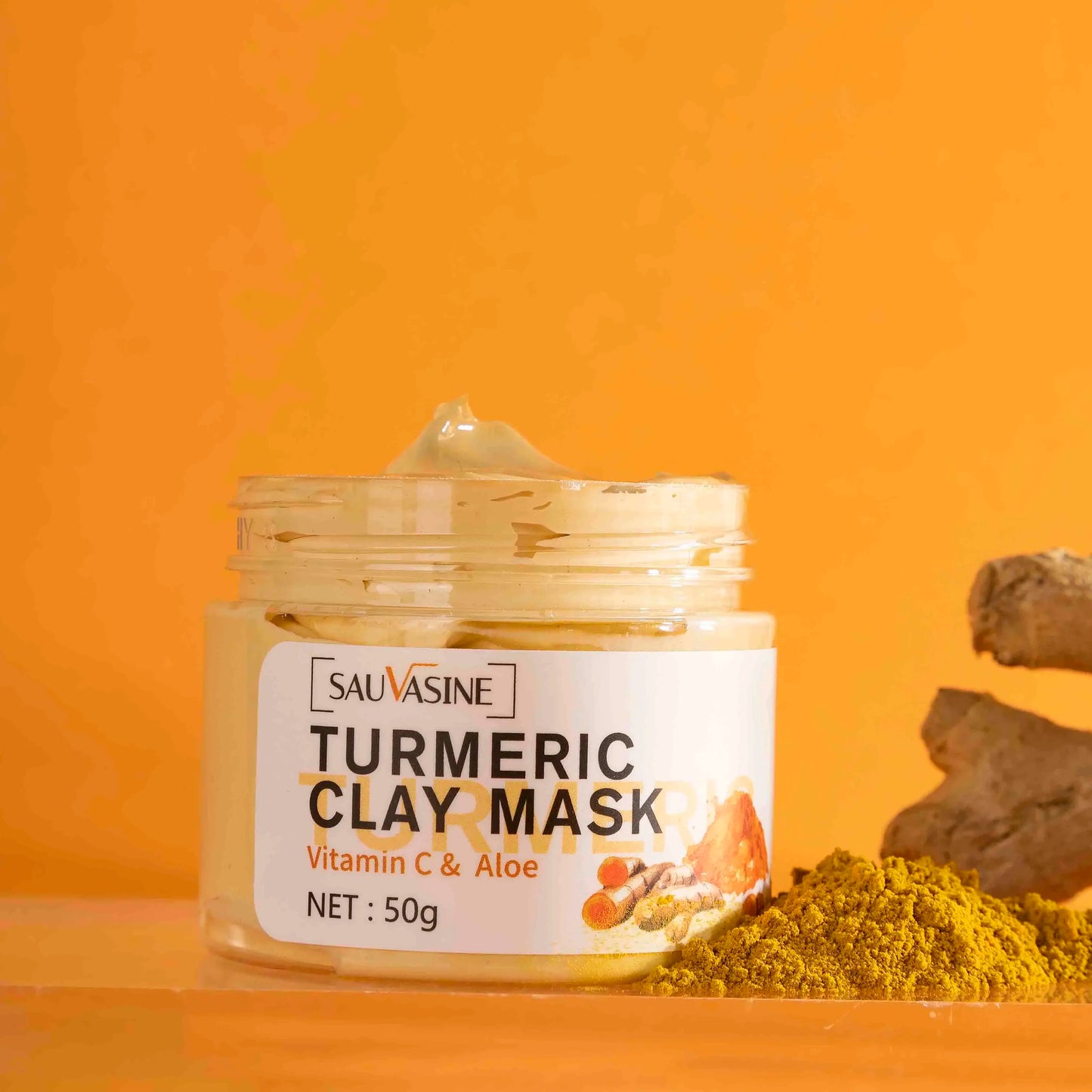 Turmeric Vitamin C Face Mask Acne Dark Spots Removal Exfoliating Oil Control Deep Cleansing Clay Mask Glowing Skin Care Product