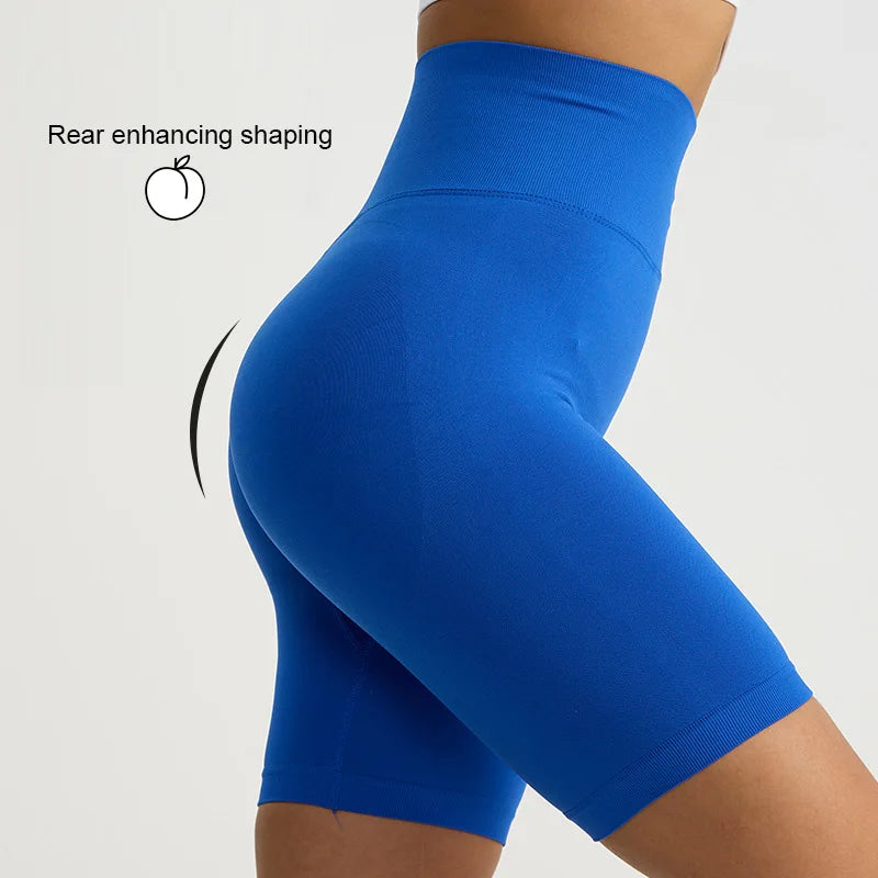 Women's Seamless Yoga Shorts - Breathable Elastic Biker Shorts for Gym & Cycling, Quick-Drying Sports Tights