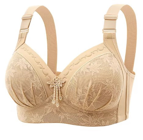 Lace Printed Oversized Maternity Bra – Comfortable Wire-Free Breastfeeding Support, Anti-Sagging Design