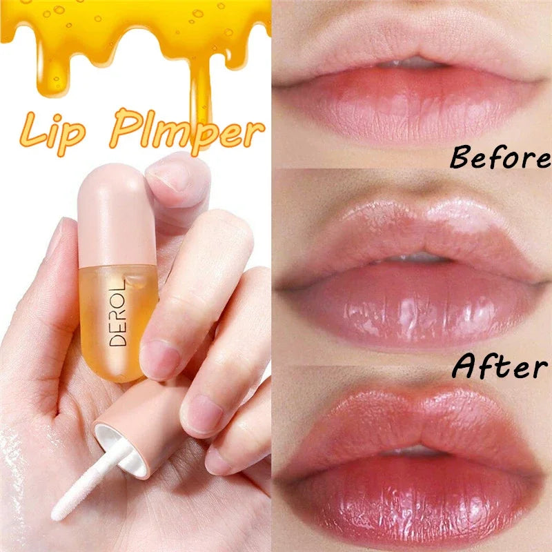 Moisturizing Plumping Lip Gloss - Lip Plumper Enhancer for Repairing, Reducing Lip Fine Lines. Mask Lips Care Serum Oil for Lip Pump Makeup.