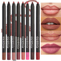 12 Colors Lipliner Pencil - Waterproof, Sexy Red Matte Contour Tint Lipstick. Long-Lasting, Non-stick Cup, Moisturizing Lips Makeup Cosmetic.