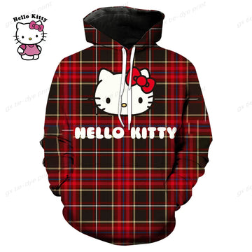 Hello Kitty 3D Printed Pullover Hoodie for Men & Women - Fashion Sweatshirt for Streetwear