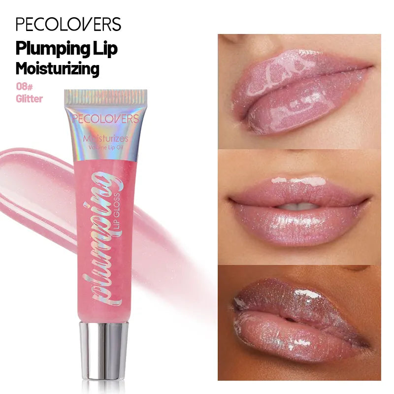 Instant Volumizing Lip Plumper Oil - Collagen Lip Gloss Moisturizer to Repair Lip with Extreme Volume Essence. Lips Enhancer Cosmetics