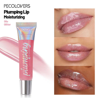 Instant Volumizing Lip Plumper Oil - Collagen Lip Gloss Moisturizer to Repair Lip with Extreme Volume Essence. Lips Enhancer Cosmetics