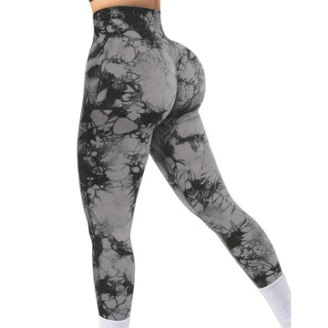 Women's High-Waist Seamless Tie-Dye Butt-Lifting Yoga Pants – Stretch Fitness Leggings