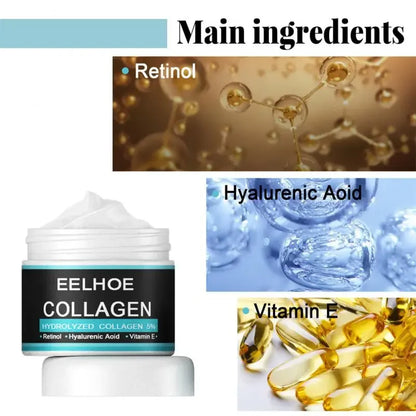 Men's Collagen Anti-Wrinkle Cream: Hyaluronic Formula to Remove Wrinkles, Firming, Lifting, Moisturizing, Anti-Aging, Whitening, Brightening Face Care.