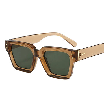 Retro Rivet Square Sunglasses for Women – Fashion Gradient UV400 Sun Glasses, Vintage Luxury Shades