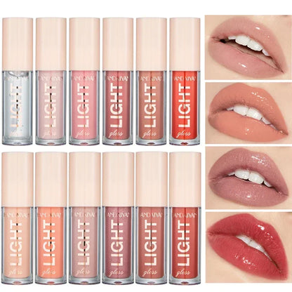 12 Colors Mirror Pearl Lip Gloss - Waterproof, Long-Lasting, Moisturizing Lipstick with Shine Glitter. Lip Gloss for Women's Makeup Cosmetics