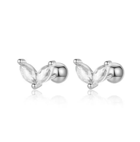 2PC Stainless Steel Little Huggies Hoop Earrings for Women: Tiny Crystal Zirconia Pendant Cartilage Earrings, Piercing Jewelry