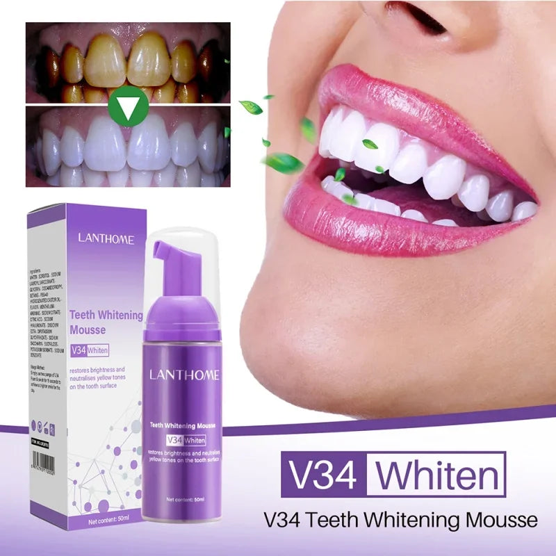 V34 Whiten, Teeth Cleaning, Whitening Toothpaste for Yellow Teeth, Removing Tooth Stains, Oral Cleaning, Tooth Care 2024