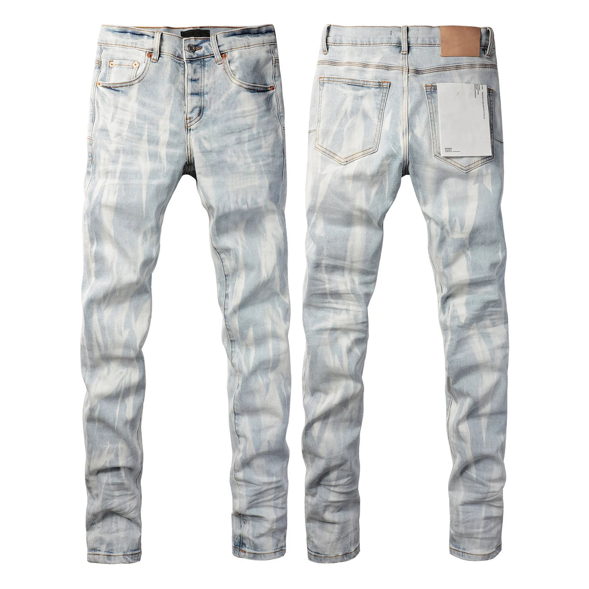 Men's High Street Fashion Slim, Fit Tie-Dye Distressed Jeans –Low Rise, Skinny Denim Pants for Edgy, Casual & Premium Streetwear Style