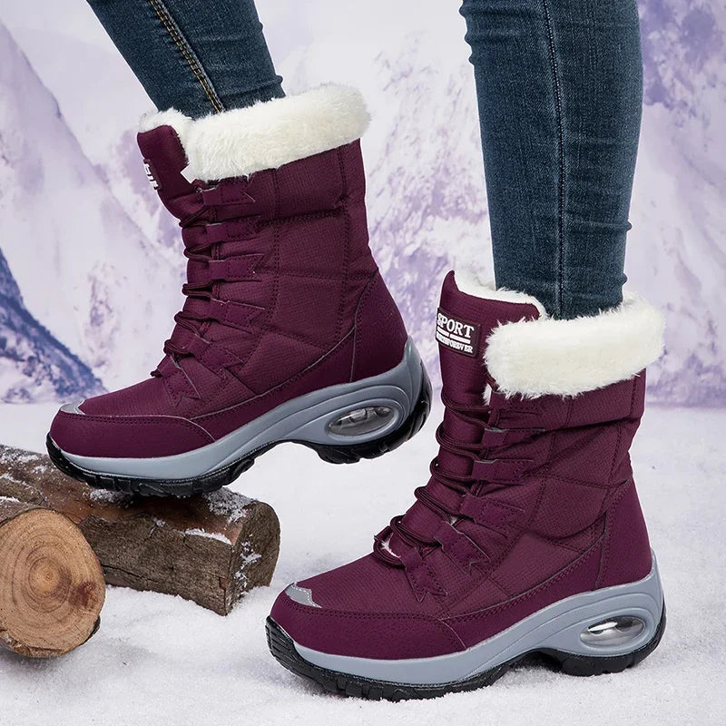 Women's Classic Winter Snow Boots - Handmade Warm Ankle Boots, Platform Shoes