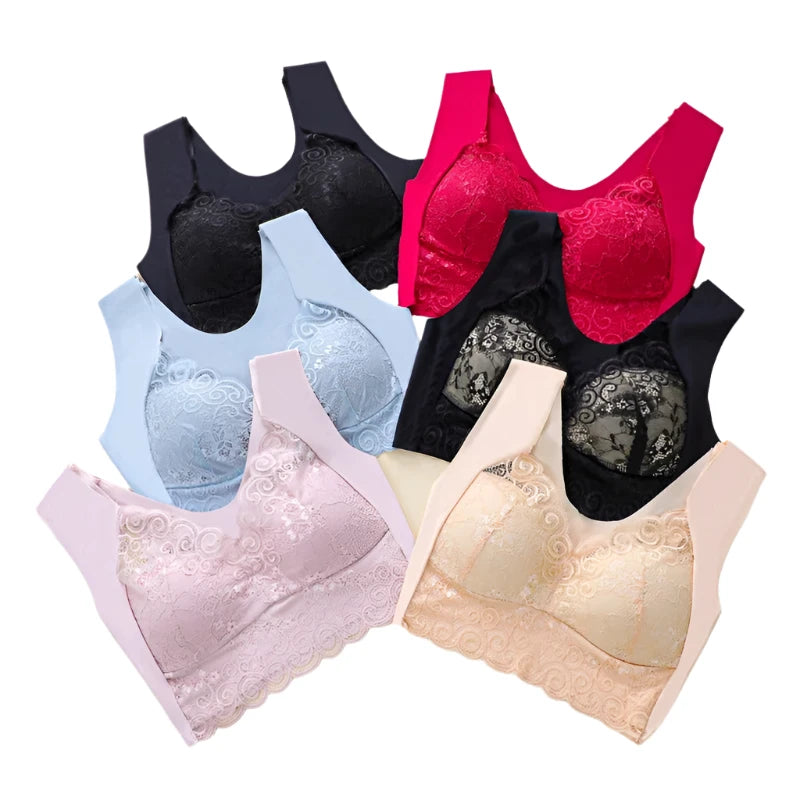 Women's Lace V-Neck Underwire Bra - Breathable Full-Coverage Camisole, Soft & Comfortable Everyday Underwear