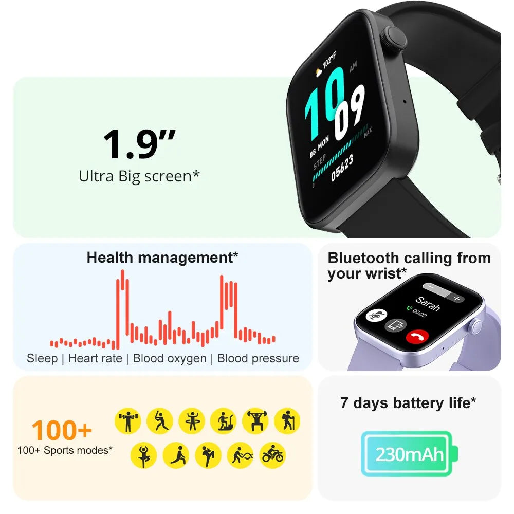 Voice Calling Smartwatch - Health Monitoring, IP68 Waterproof, Smart Notifications, Voice Assistant for Men and Women