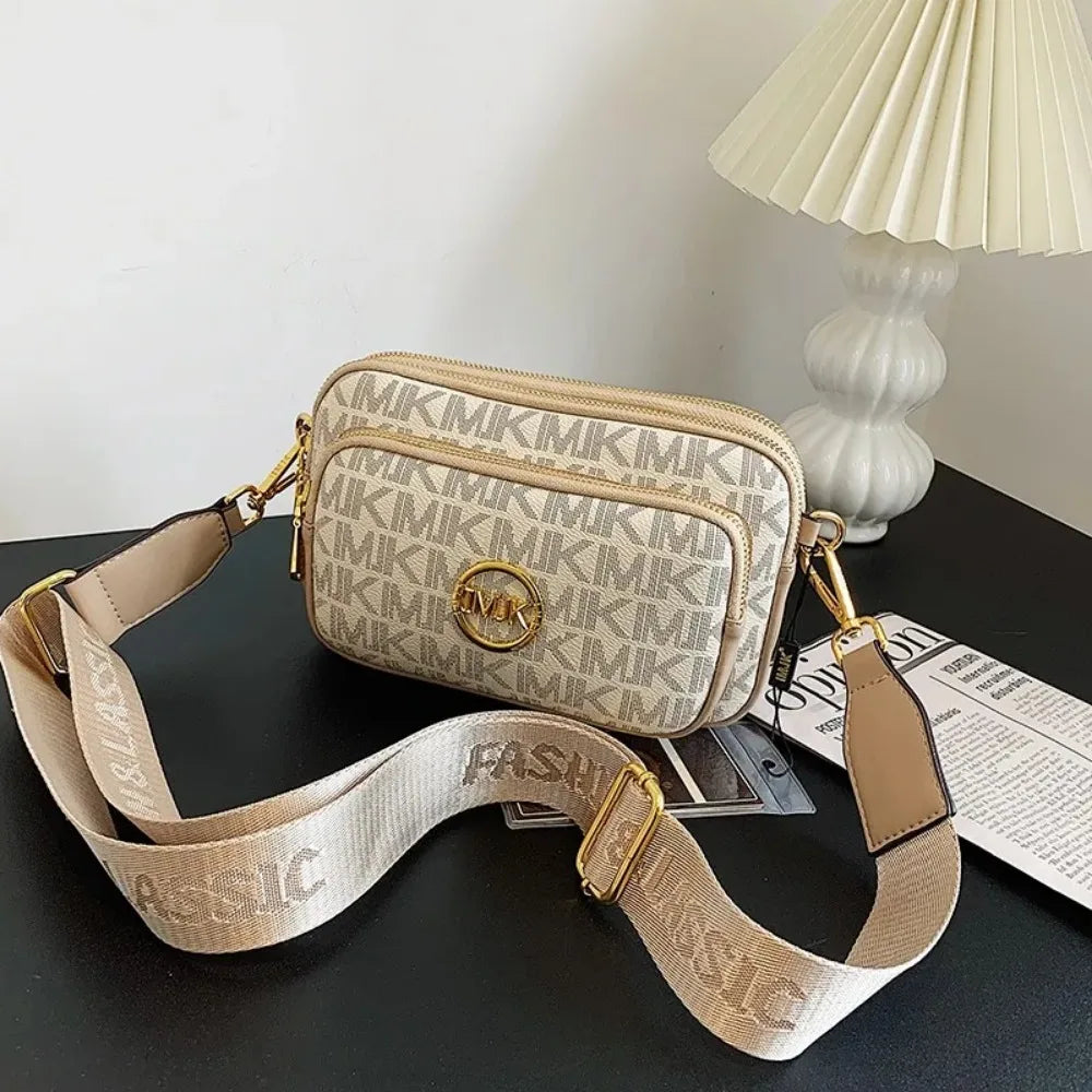 Vintage Women's Shoulder Bag: Printed Letter Crossbody Chest Bag with Adjustable Strap, Designer Luxury Soft Leather Waist Pack