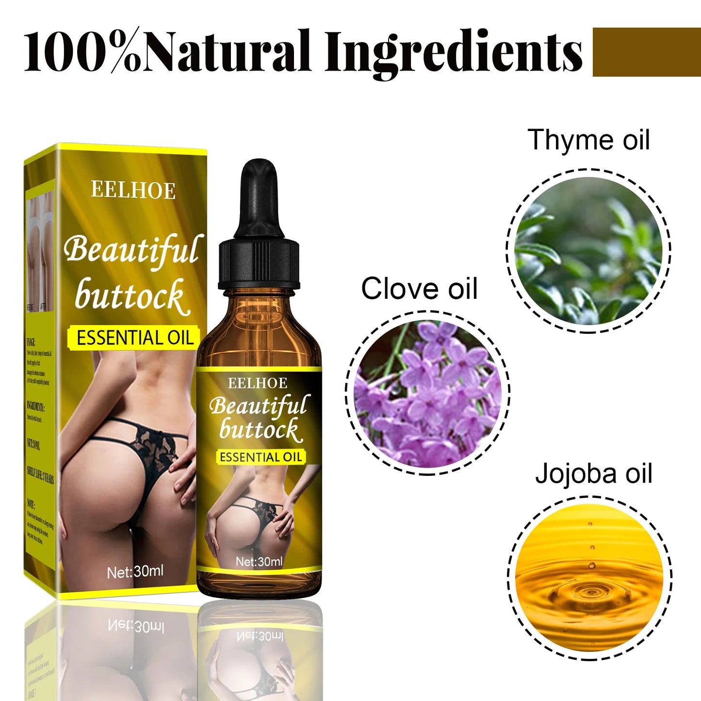 Hip and Buttock Essential Oils for Fast Growth, Butt Enhancer, Breast Enlargement, Sexy Body Care for Women.