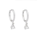 2PC Stainless Steel Little Huggies Hoop Earrings for Women: Tiny Crystal Zirconia Pendant Cartilage Earrings, Piercing Jewelry