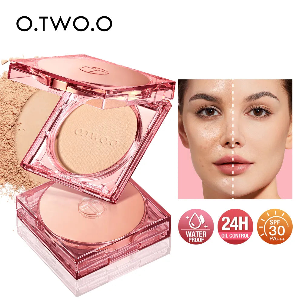 Oil-Control Face Powder, 24-Hour Long-Lasting, Waterproof, Matte Face Makeup Cosmetic Setting Compact Powder