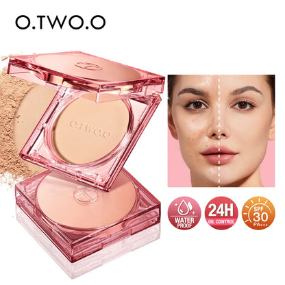Oil-Control Face Powder, 24-Hour Long-Lasting, Waterproof, Matte Face Makeup Cosmetic Setting Compact Powder
