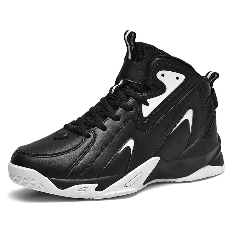 Men's High-Top PU Leather Basketball Shoes - Autumn/Winter Training Sneakers | Big Sizes 48-51, Non-Slip Sport Shoes