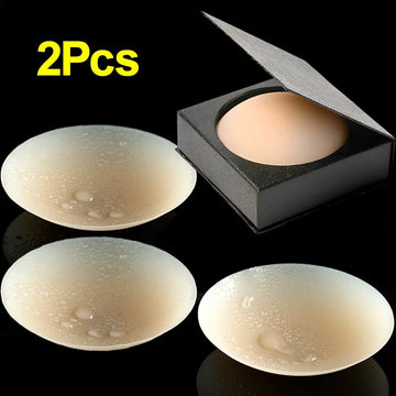 2Pcs Reusable Silicone Nipple Covers - Invisible Breast Petals for Women, Bra Pasties & Bra Padding Stickers